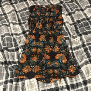 Floral Navy / Orange Dress